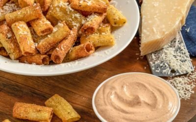 Air Fryer Pasta Chips With Creamy Chipotle Sauce